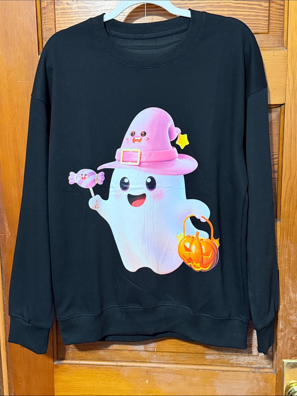Halloween Ghost Sweatshirt Size L/XL Black NWOT